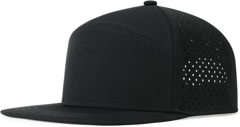 FEINION Men Flat Brim Adjustable Performance Hat Snapback Laser Perforated Baseball Cap - Image 1